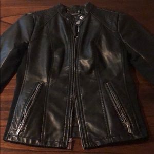 Express Leather Bomber Jacket XS